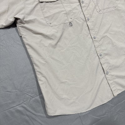 Columbia PFG Mens Size XXL 2XL Khaki Short Sleeve Pocket Button Shirt Omni Shade