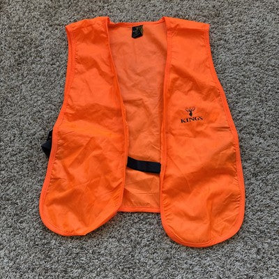 KING'S CAMO FULL ZIP BLAZE ORANGE POLY VEST - One Size Fits All - Hook And Loop